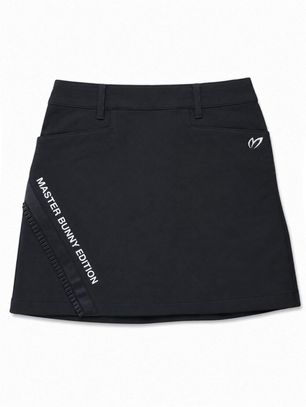 MASTER BUNNY EDITION Japan Golf Black Cotton Terry Stretch Cute Mini Skirt 00 XS